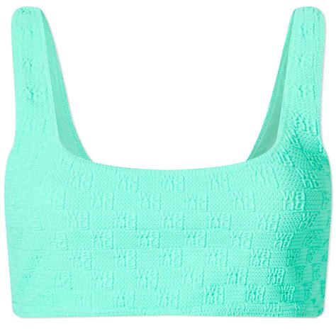 Alexander Wang Women S Square Neckline Bikini Top In Mint Julep
