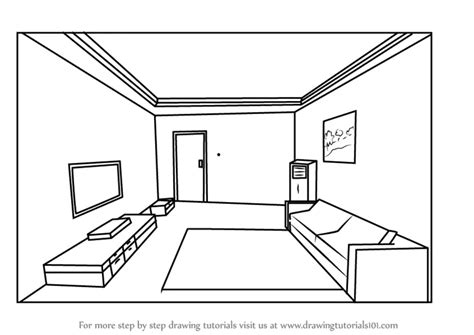 How to Draw One Point Perspective Room (One Point Perspective) Step by ...