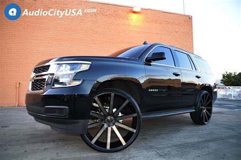 30 Dub Wheels S121 Shot Calla Black Machined For 2016 Chevy Tahoe