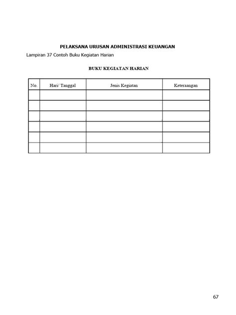Lampiran 37 Contoh Buku Kegiatan Harian Pdf