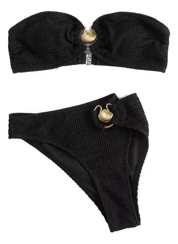 Conjunto De Bikini Para Mujer Talla L Color Negro Con Tap Meses sin interés