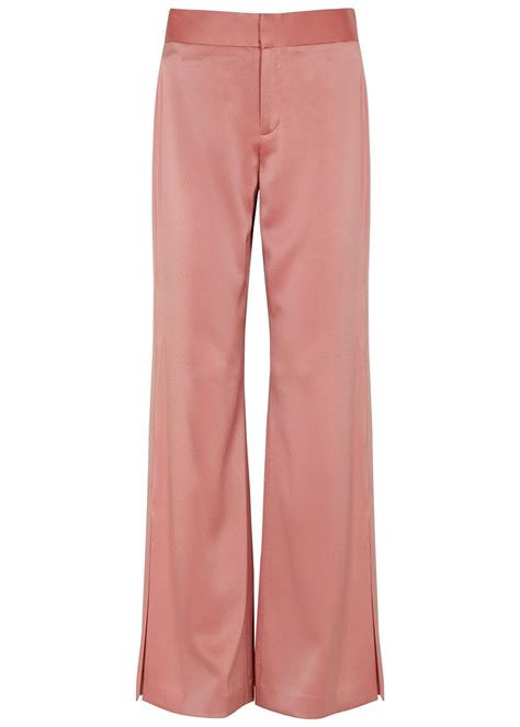 Alice Olivia Alice Olivia Jc Wide Leg Satin Trousers In Pink Lyst