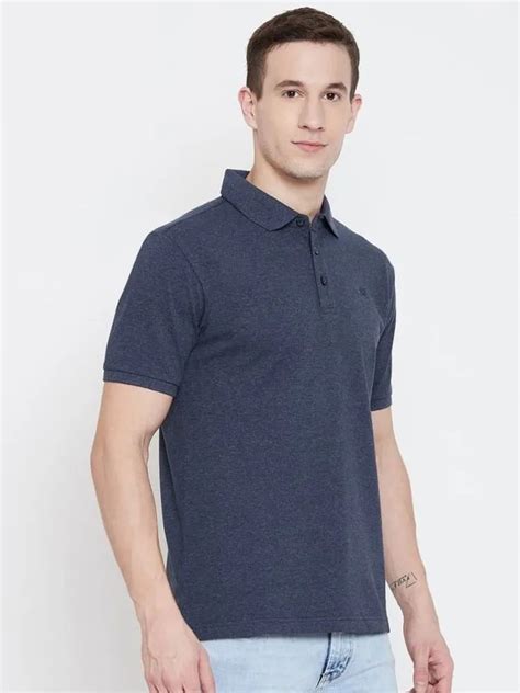 Cotton Harbornbay Men Navy Blue Solid Polo Collar T Shirt At Rs 275