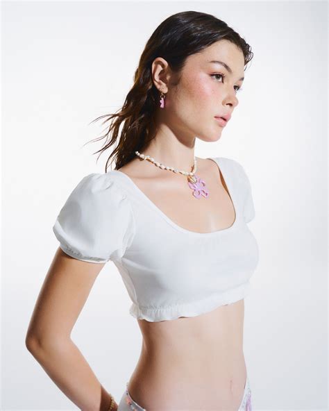 DOTTIE Set bikini mảnh nhún bèo Trắng SW Dottie