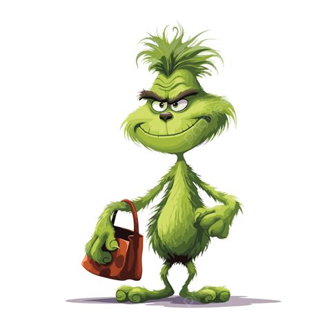 Max From Grinch Vector, Sticker Clipart The Grinch Is Holding A Handbag ...