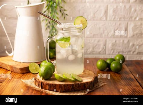 Homemade Lemonade With Organic Lemons And Mint A Popular Refreshing