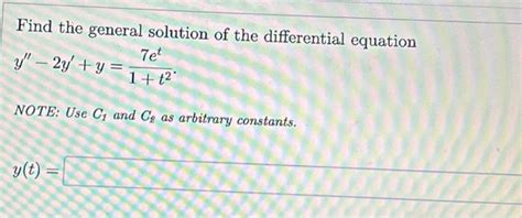 Solved Find the general solution of the differential | Chegg.com