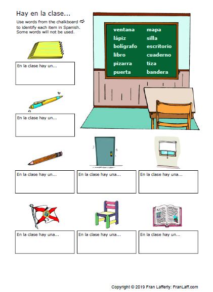 Classroom In Spanish Worksheets Library