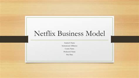 Solution Netflix Business Model Studypool