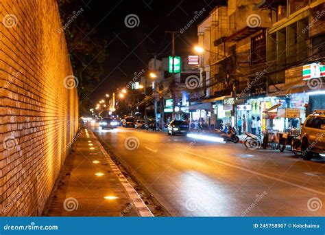 Chiang Mai Thailand March 19 2022 Tha Phae Gate At Night