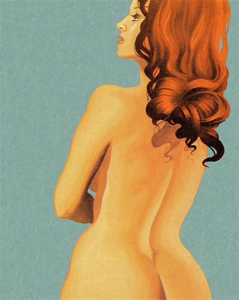 Nude Woman From Behind Drawing By CSA Images Pixels