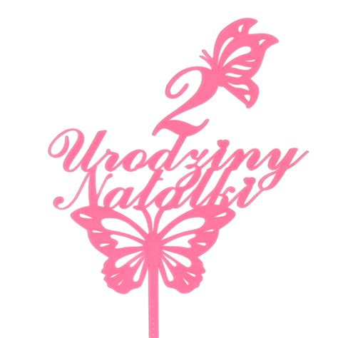 Topper Urodziny Motyle 3d Pati Print