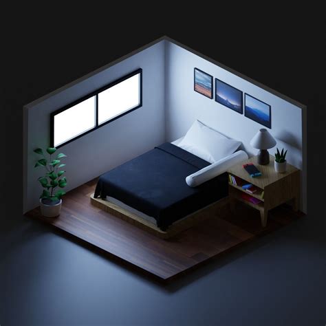 Bedroom Isometric Free 3d Model Cgtrader