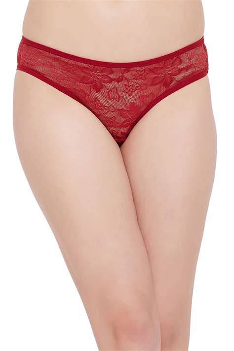 Buy Low Waist Bikini Panty In Maroon Lace Online India Best Prices COD Clovia PN5101I09