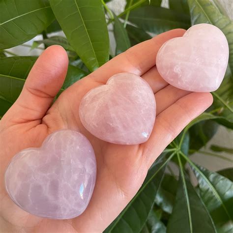 Large Rose Quartz Heart Puffy Rose Quartz Heart Quartz Crystal