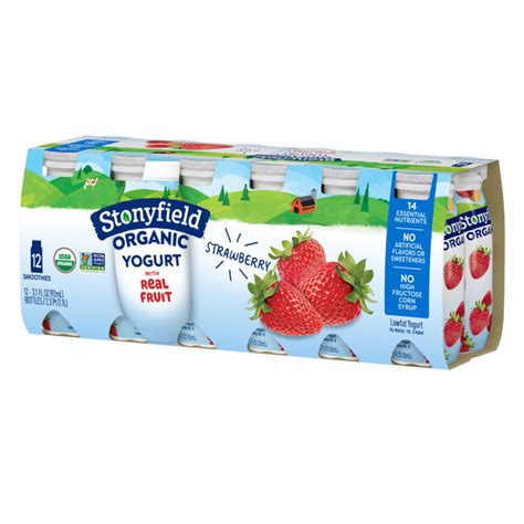 Publix Stonyfield Organic Lowfat Yogurt Strawberry Smoothies Same Day