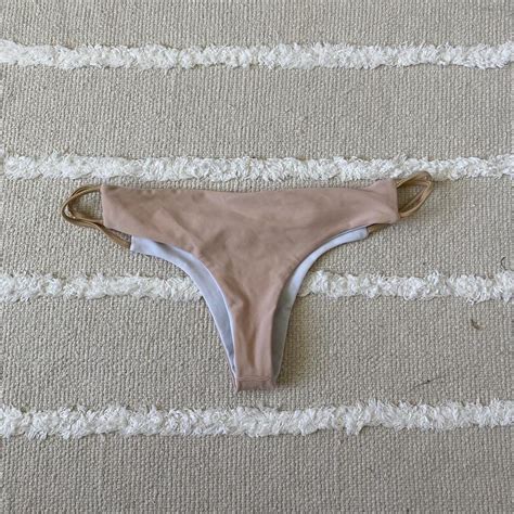 NUDEISH TAN SIDE CUTOUT BIKINI BOTTOM Size M Low Depop