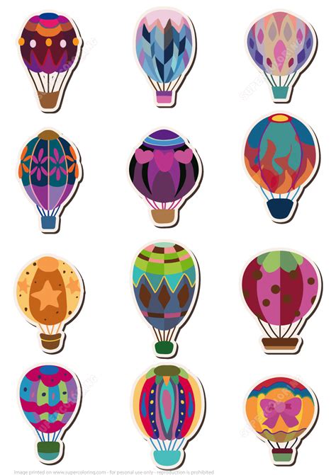 Printable Hot Air Balloon Stickers Free Printable Papercraft Templates