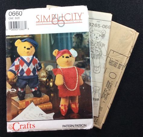 Simplicity 15 Decorative Bears And Clothes Pattern 0660 Etsy