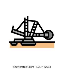 Excavator Mining Stone Color Icon Vector Stock Vector Royalty Free