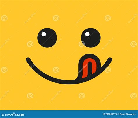 Yummy Smile Emoji With Tongue Lick Mouth Delicious Tasty Food Symbol