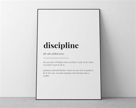 Discipline Definition Print Digital Download Printable Etsy