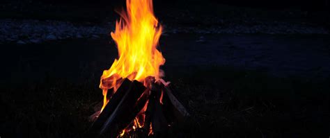 Download Burning Bonfire Camping Desktop Wallpaper | Wallpapers.com