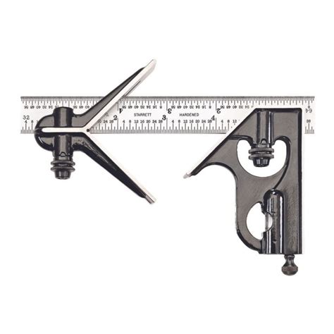 Starrett Steel Combination Square With Square Head And Center Head 6