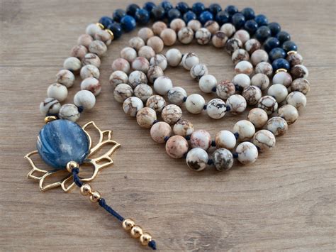 Wisdom Kommunikation Mala mit Lapis Lazuli Weißem Türkis Etsy de