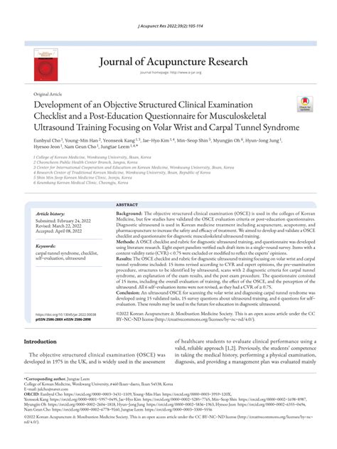 Pdf Development Of An Objective Structured Clinical Examination