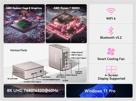 32512gb Windows11 Geekom Mini Pc A5 Mini Pc A5 Wifi 6 Bt52 Ddr5 Amd