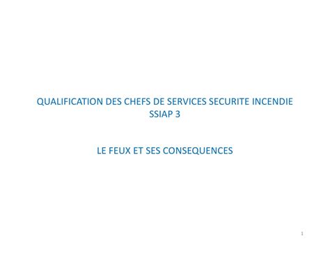 PDF CFSA SSIAP 3 Le feux et ses conséquences PDFSLIDE NET