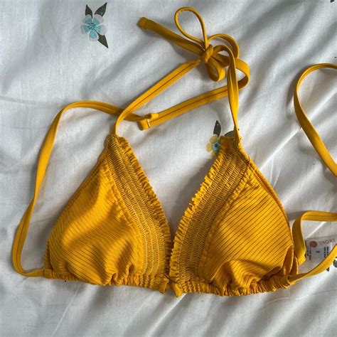 Shade Shore Women S Yellow Bikini And Tankini Tops Depop