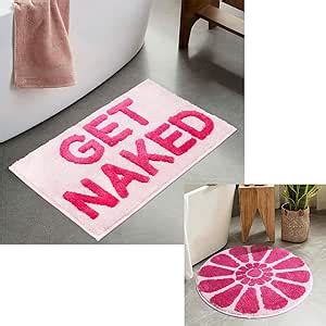 Amazon Boveu Get Naked Bath Mats Absorbent Soft Pink Bathroom Rugs Machine Washable Soft