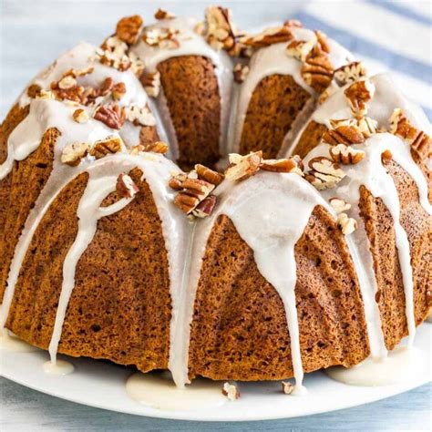 pumpkin bundt cake  maple glaze plated cravings
