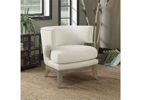 Dominic Barrel Back Accent Chair White And Weathered Grey
