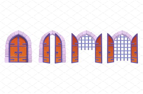 Castle Opening Gate Open Closed Graphics Creative Market