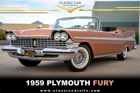 1959 Plymouth Sport Fury Convertible Very Rare Museum Displayed Must See For Sale