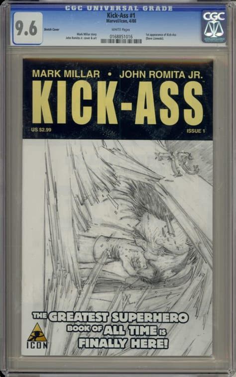 KICK ASS 1 CGC 9 6 JOHN ROMITA JR INCENTIVE SKETCH VARIANT 0168851016 Carter Comics