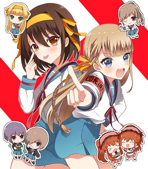 suzumiya haruhi, nagato yuki, asahina mikuru, narumiya suzu, ichinose