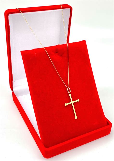 Corrente Masculina De Cm Em Ouro K Cord O Pingente Crucifixo