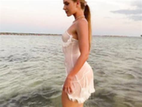 Caroline Zalog Nude Wet Sheer POV Video