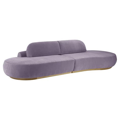 Naked Curved Sectional Sofa Piece With Natural Oak And Paris Lavanda For Sale At Stdibs