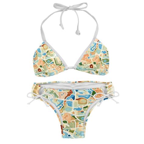 Atlas Detachable Sponge Adjustable Strap Bikini Set Two Pack Ideal For Beach And Pool Parties