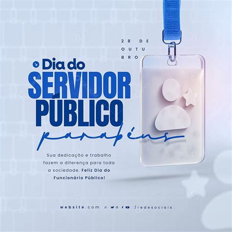 Dia do Servidor Público 28 de Outubro Parabéns Social Media PSD ...