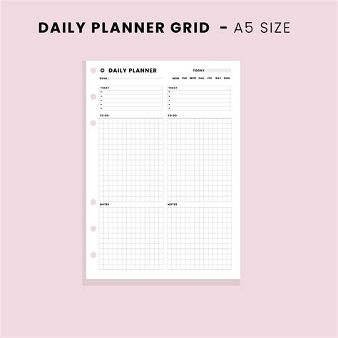 daily planner printable  planner inserts daily planners  etsy