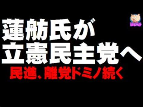 蓮舫氏が立憲民主党に入党へ 民進、離党ドミノ続く ニコニコ動画