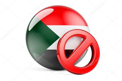 S Mbolo Prohibido Con Bandera Sudanesa Prohibici N En El Concepto De