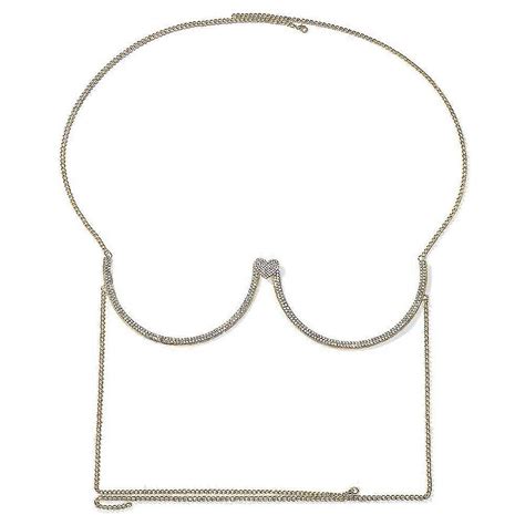 Heart Chest Bracket Jewellery Bra Chain For Women Body Crystal Bikini Summer Top Elegant