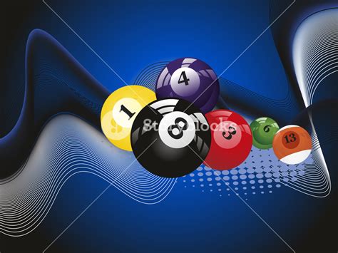 Wave Background With Colorful Billiard Balls Royalty Free Stock Image